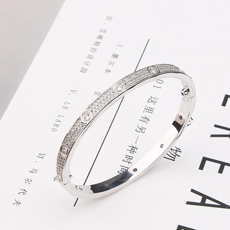 Full Set Zircon Bracelet for Women's Light Luxury Temperament Round Bracelet