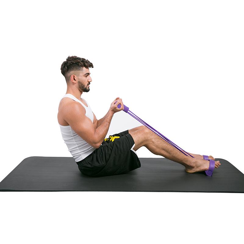 Spot Dropshipping Sit-up Fitness Resistance Band - Abdominal Exercise Elastic Rope with Foot Pedal Puller