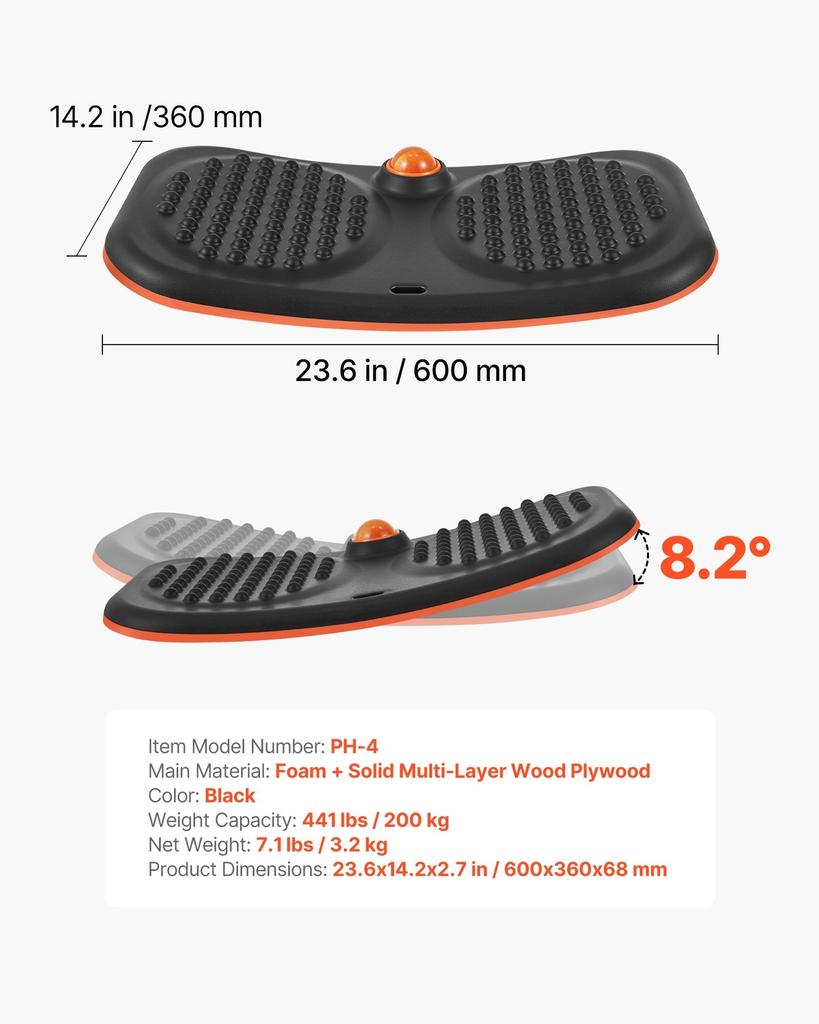 Balance Board, Wobble Board Trainer for Adults, Premium Balance Training Equipment Rocker, Compact & Lightweight for Core Workouts, Standing Desk