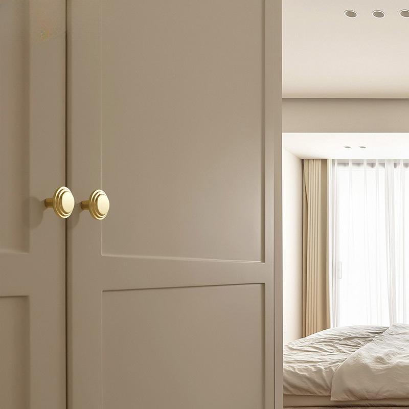High End Golden Wardrobe Door Handle Modern Drawer Knob Simple Cabinet Handle Fashionable Zinc Alloy Solid Circular Handle