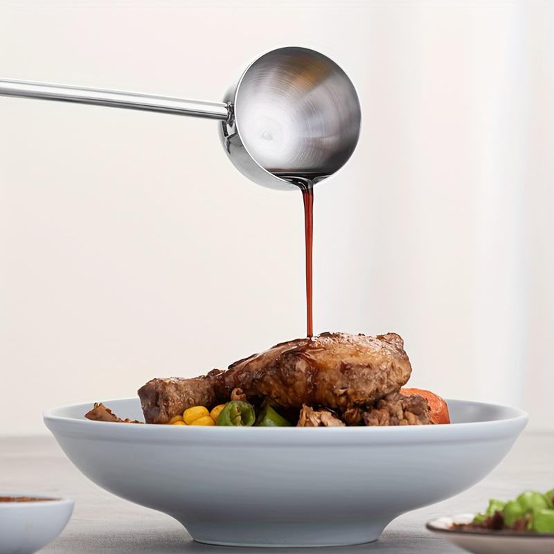 Stainless Steel Extended Handle Hot Oil Spoon Burning and Splashing Small Spoon Oil Pouring and Hot Oil Special Small Pot