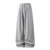 Mens Loose Draped Double Pleated Waist Straight Casual Long Trousers