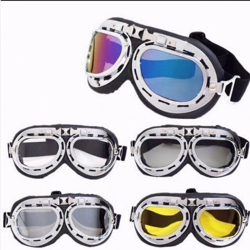 Óculos de sol esportivos para comércio exterior à vista, à prova de vento e poeira, capacete de karting e motocicleta, óculos de pilotagem retrô à prova de vento