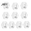 Wall Storage Hooks Acrylic Adhesive Hooks, Hexagonal Wave Shape, No Drilling Easy Transparent Installation Hook, Modern Style Clear for Bathroom