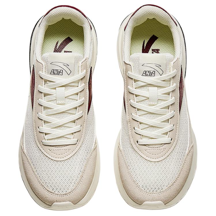 Anta Shock Absorbing Non-Slip Low-Top Casual Shoes Women sneakers White Red 922428803-2