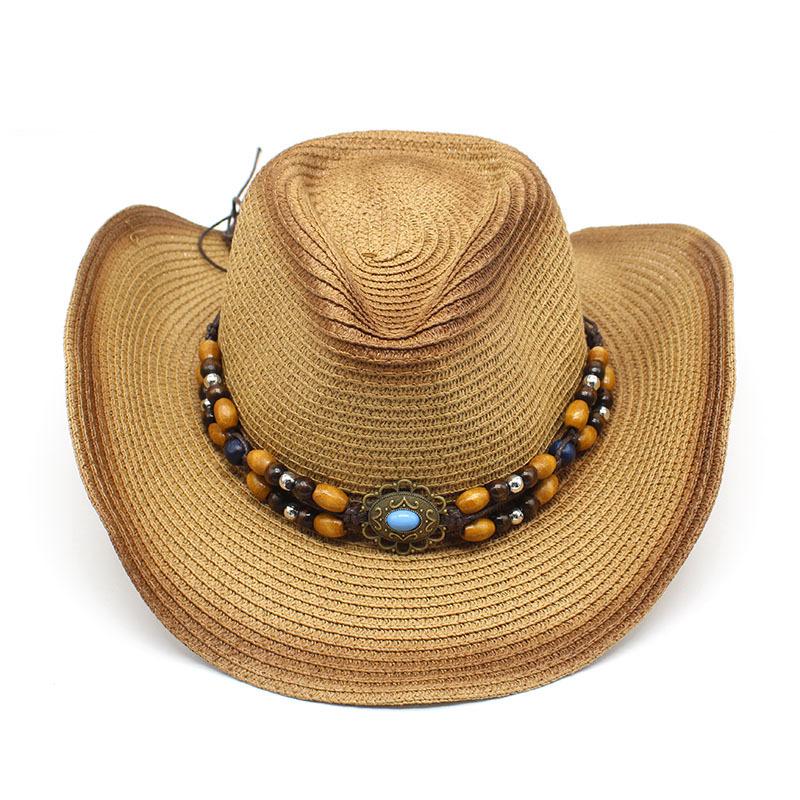 Spring And Summer Men And Women Travel Seaside Beach Sun Protection Sun Hat Spray Paint Denim Straw Hat