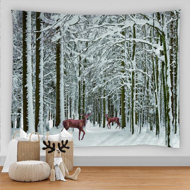 

Гобелен с изображением лося, настенный психоделический лес, дикие животные, тема, олень, олень, узор, пейзаж, украшения для дома, подвесная занавеска 180x230cm