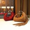 2026 Luxury Fashi Designer Metal Handle Women's Tassel Handbags Women Faux Suede Tassel Decorati Evening Party Bags