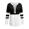 Nuove Magliette Casual a Strisce con Zip e Maniche Lunghe da Donna Taglie Forti