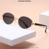 Stylish Outdoor Sports Oval Frame Sunglasses Vintage Unisex Driving Shades Trendy Retro UV400 Sun Glasses for Women & Men