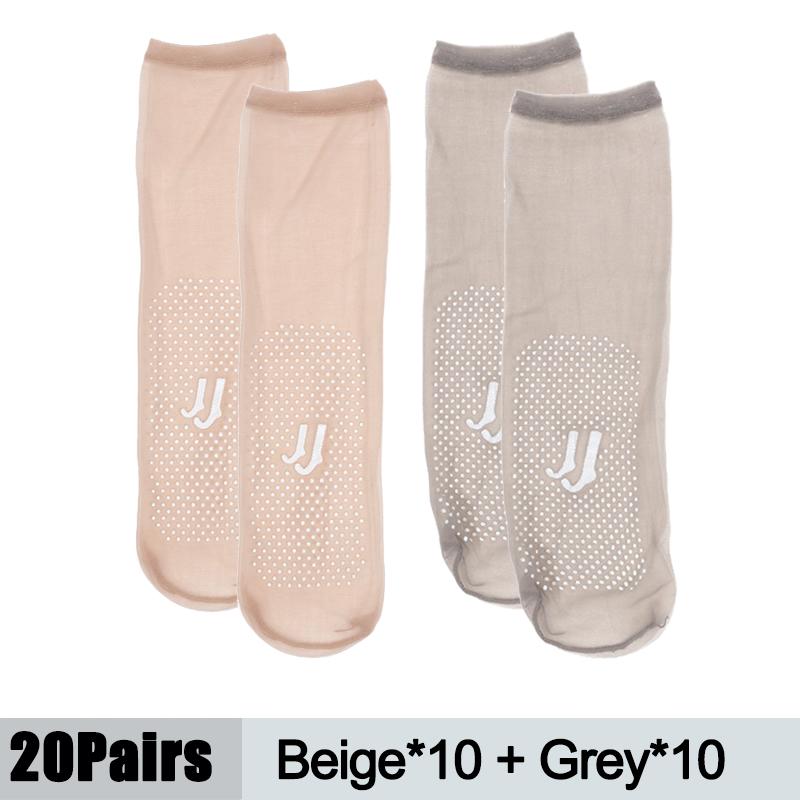 10Pairs Ultrathin Women Socks Summer Transparent Anti Slip Silk Socks Casual Elastic Invisible Socks Wear Resistant Hook Socks