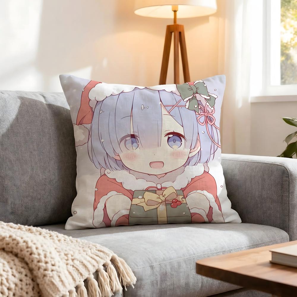 Re:Life In A Different World From Zero Cushion Cover 1Pcs Decorative Covers Soft Cushion Case For Sofa Couch Decor 40X40 45X45