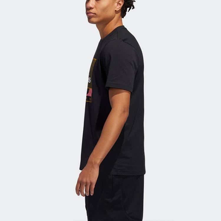 Adidas Basketball Sport Crew Neck Short Sleeve T-Shirt Men Tops Black GE4513