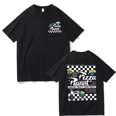 Pizza Planet Graphic Print T-shirts Male Cartoon Funny T-shirt Short Sleeve Women Fashion Causal Oversized Tshirt Streetwear