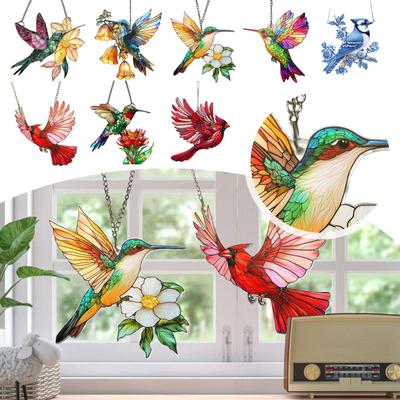 Spirit Birds, Sonnenfänger aus Acryl, Eulen, geflügelte Ornamente, süßer Kolibri-Sonnenfänger, Fensterbehang