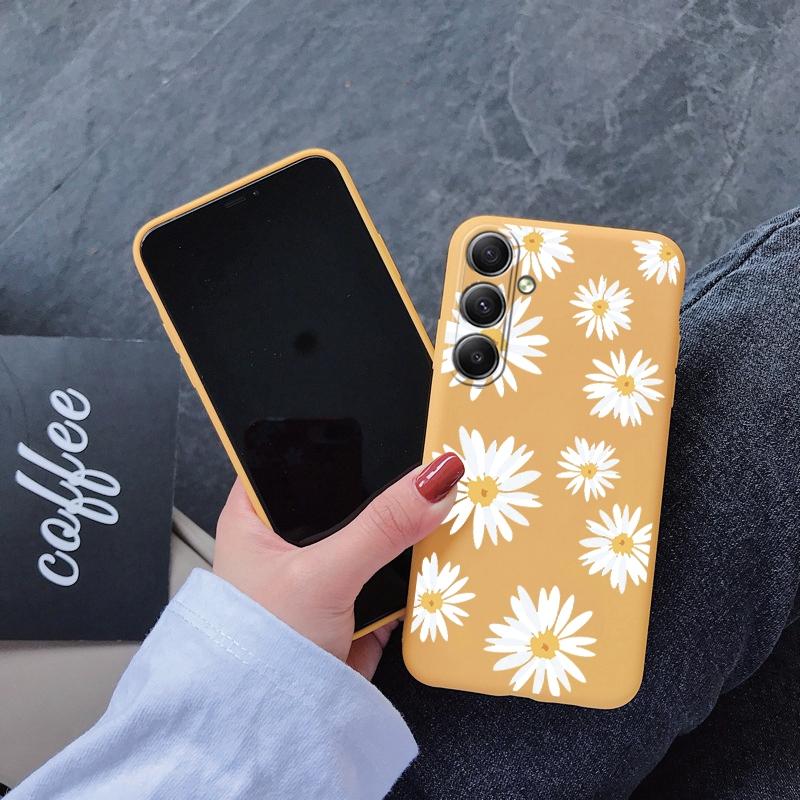 Květinové měkké silikonové pouzdro pro Xiaomi Redmi Note 13 Pro 13C Poco C65 Samsung A35 A55 A34 S24 Huawei Honor 200 Realme Camera Protective Shockproof Cover