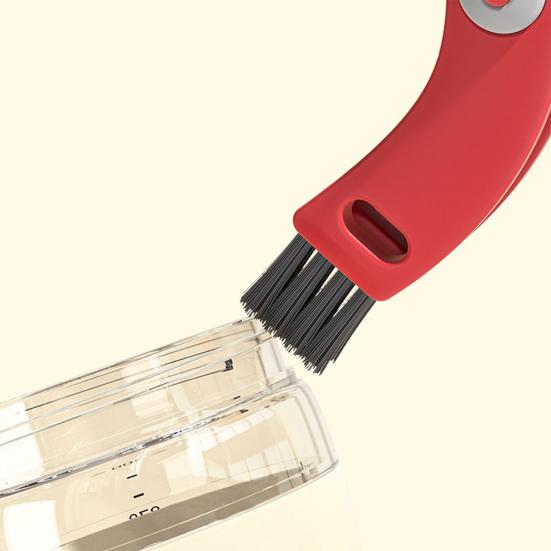 3 In 1 Crevice Brush Food-Grade Safe Spiral Cleaner with Scraper Stiff Brush Portable Foldable Design Bottles Cups Cleaning Scrubber