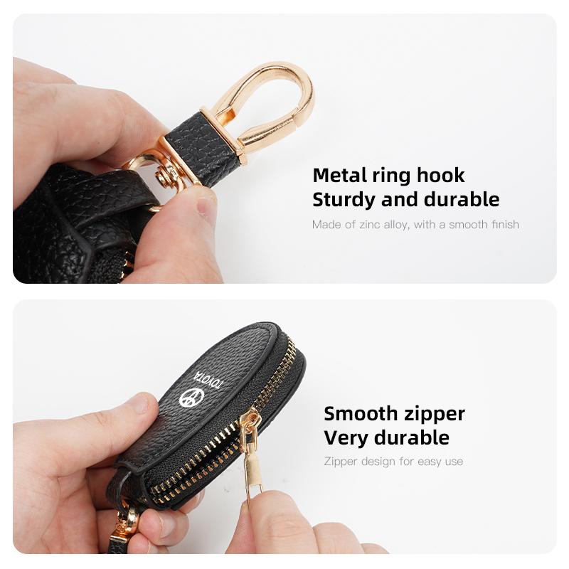 Car Key Bag Cover Keychain Ring Leather Protection Case For Toyota GR 86 Corolla RAV4 CHR Yaris Camry Prado Prius Avensis Hilux