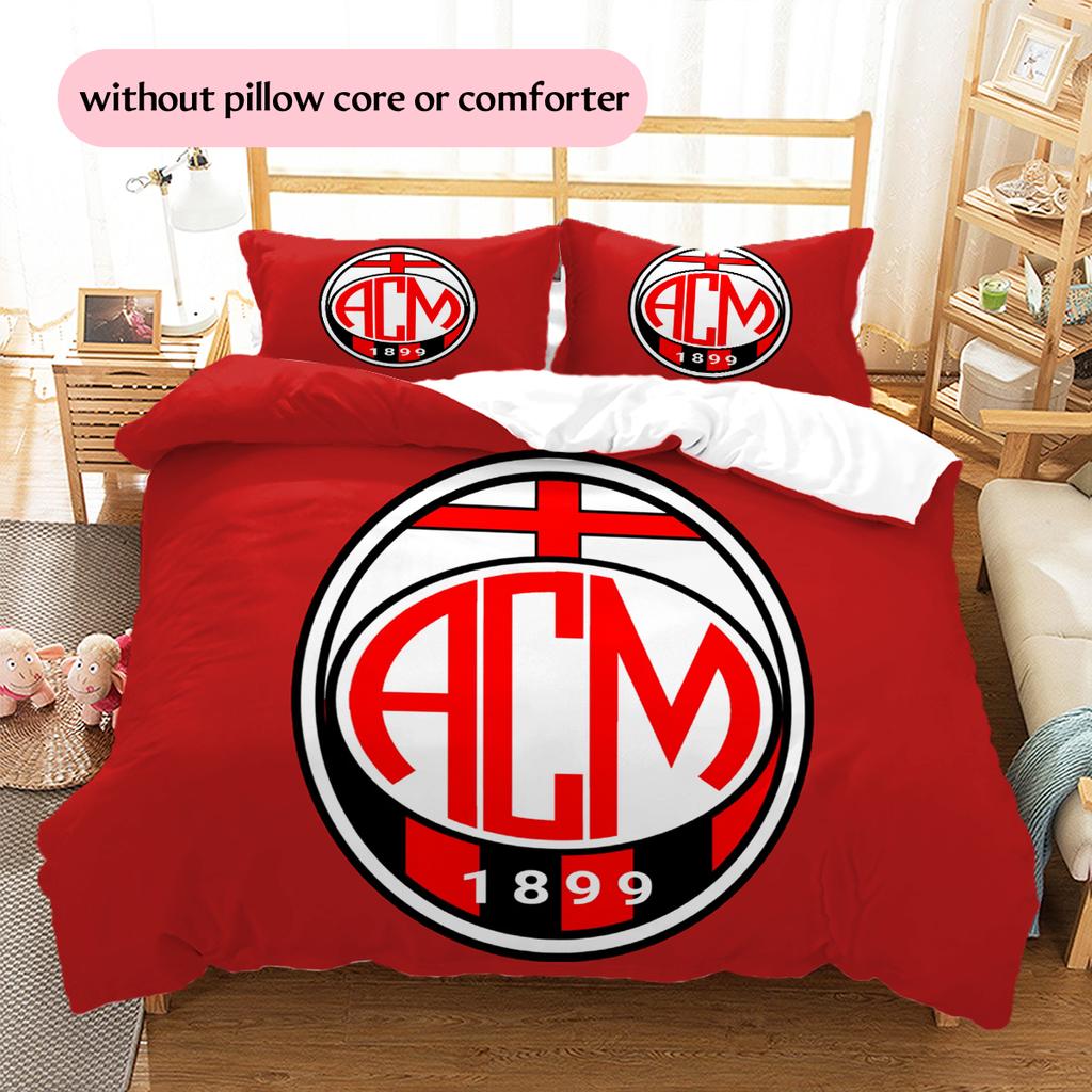 AC Milan Pattern Bedding Home Decoration Birthday Gift (1 * duvet cover + 2 * pillowcase, without core)