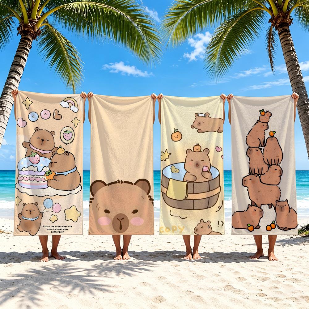 Muster C-Capybara Handtuch Handtuch Strandtuch Übergröße Schnelltrocknend Handtuch Saugfähig Weich Schwimmen Strandhandtücher für Männer Frauen