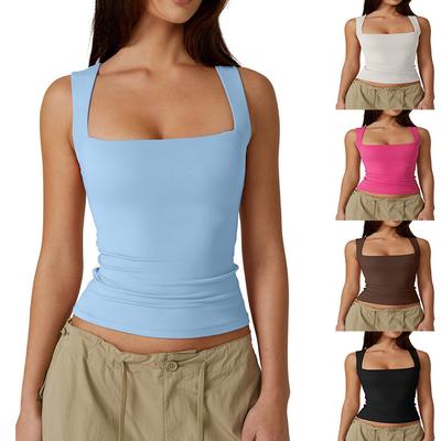 Nuevo Top Holgado Multicolor Versátil Moderno Para Desplazamiento Elegante Para Primavera Y Verano Camiseta Sin Mangas Camisola Chaleco Para Mujer