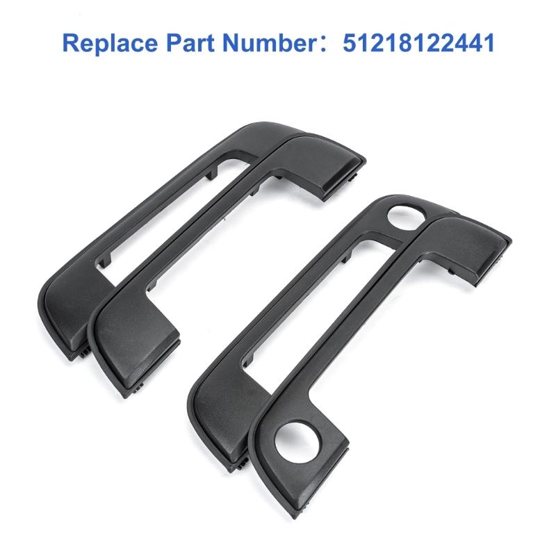 4pcs Auto Door Handle Kits Covers Replaces 51218122441 ABS Exterior Door Handle Covers Simple Installs for E36 E34 E32