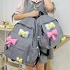 Schoolbag1011 New Trend Student School Bag Simple Versatile Cute Large Capacity Backpack Solid Color Simple Doll Youth