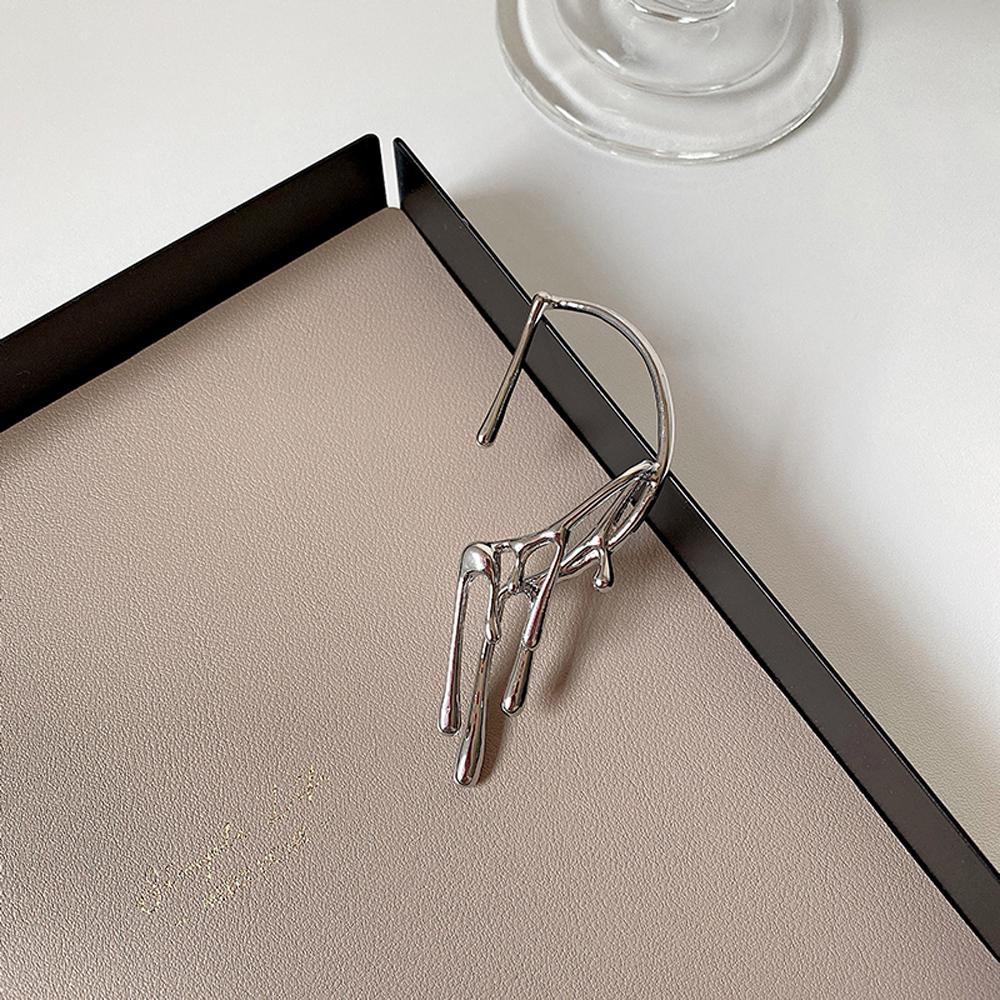 Cool Unique Hyperbole For Women Punk Hanging Clip Earrings Hook Earring Lava Melt Left Ear