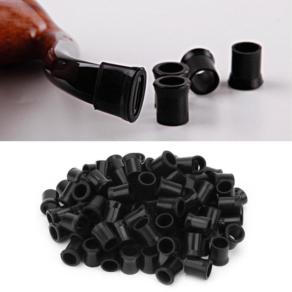 100pcs Black White Cigarette Pipe Disposable Tips Pipe Mouthpiece Stem Rubber Bits(#2)