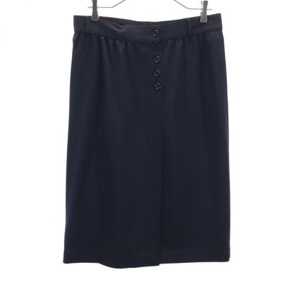 Made In France Long Length Wrap Skirt Black Series Women Used