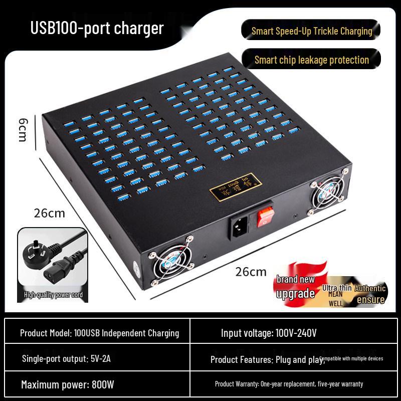 Multi-Port USB Charger: 10/20/30/40 Ports for Android - Universal School Charging Station
