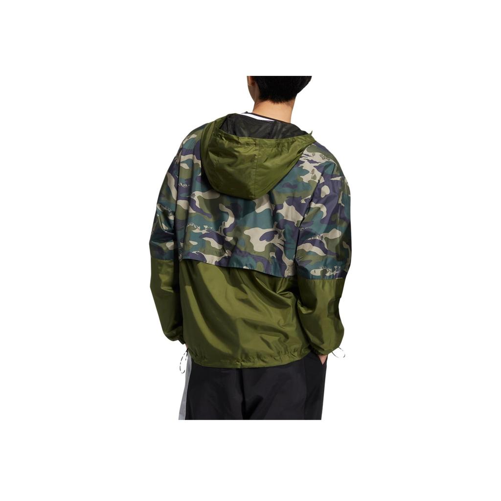 Adidas Neo Util Wb 1 Print Pattern Half-Zip Hooded Jacket Unisex Jackets Green HN2424