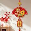 Traditional 2027 New Year Fu Ornament Fortune Bag God of Wealth Tassel Charm  Office Decoration
