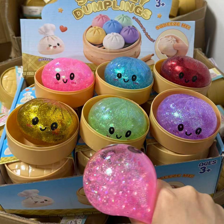 Topmix Glitter Dumpling Glitter Dumpling Squishy With Box Dumplings Sensory Squeeze Toy Blind Box For Stress Relief
