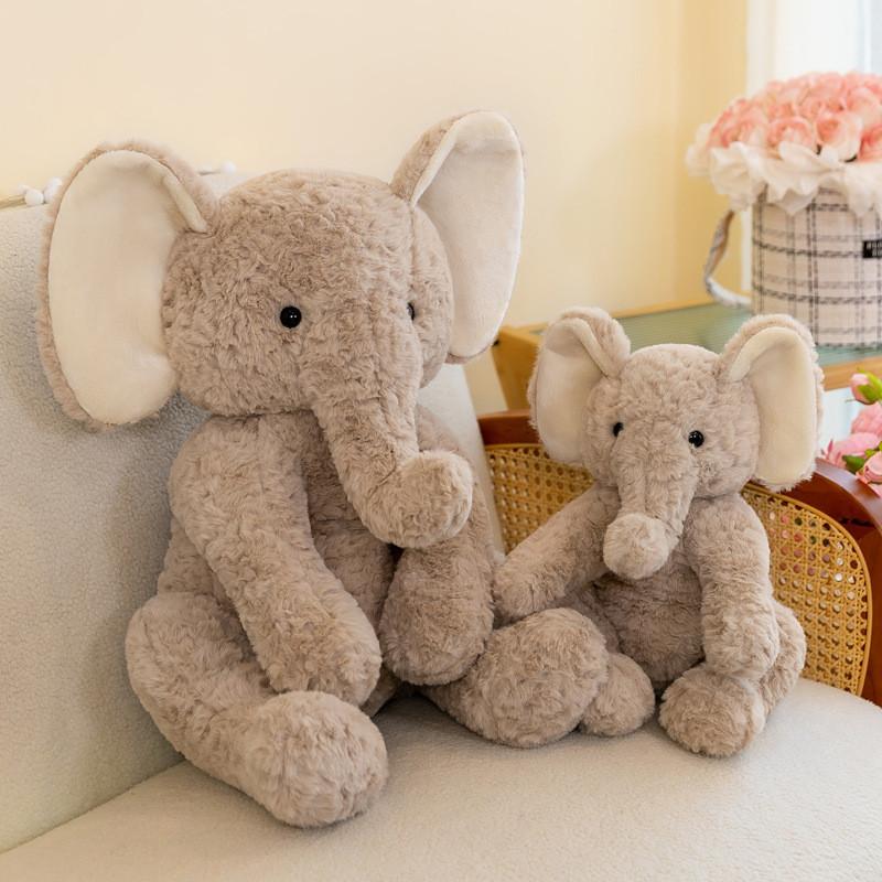 Adorable Grey Elephant Plush Toy Soft Cartoon Animal Stuffed Doll Perfect Gift For Kids