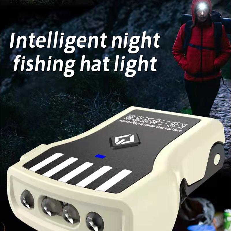 Led Hat Clip Headlight Ipx4 Waterproof Mini Caps Light Headlamp Power Display Ultra Bright Hat Clip Flashlight For Night Fishing