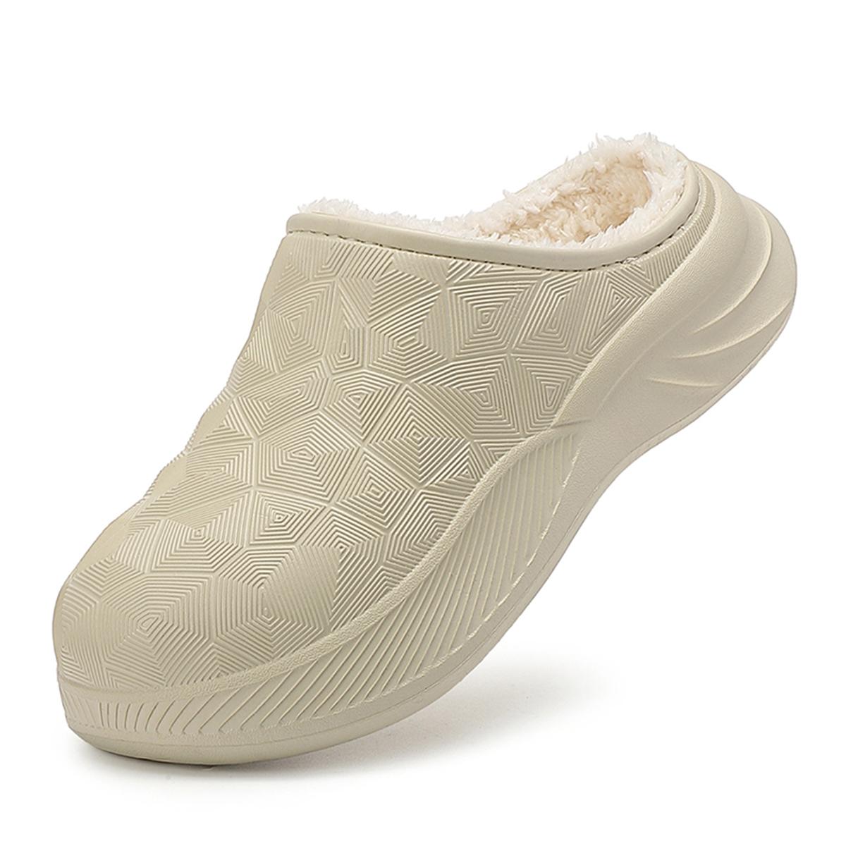 

Мужские и женские парные толстоподошвенные домашние тапочки для помещений и улицы, водонепроницаемые, зимние, бытовые, теплые, пушистые, плюшевые хлопковые туфли для женщин 36-37 бежевый