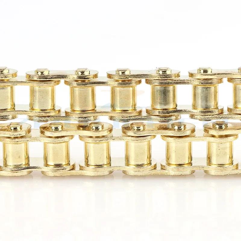 Motorcycle 428 Black Gold Chain 94/102/132/140L Links Fit For 50cc-250cc ATV Quad Pit Dirt Bike Go Kart Metal Motorcycle Parts