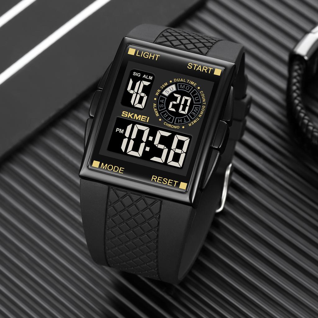 SKMEI 1967 reloj hombre Japan Digital movement Watch Mens military 3Bar Waterproof Countdown LED Light Electronic Wristwatches