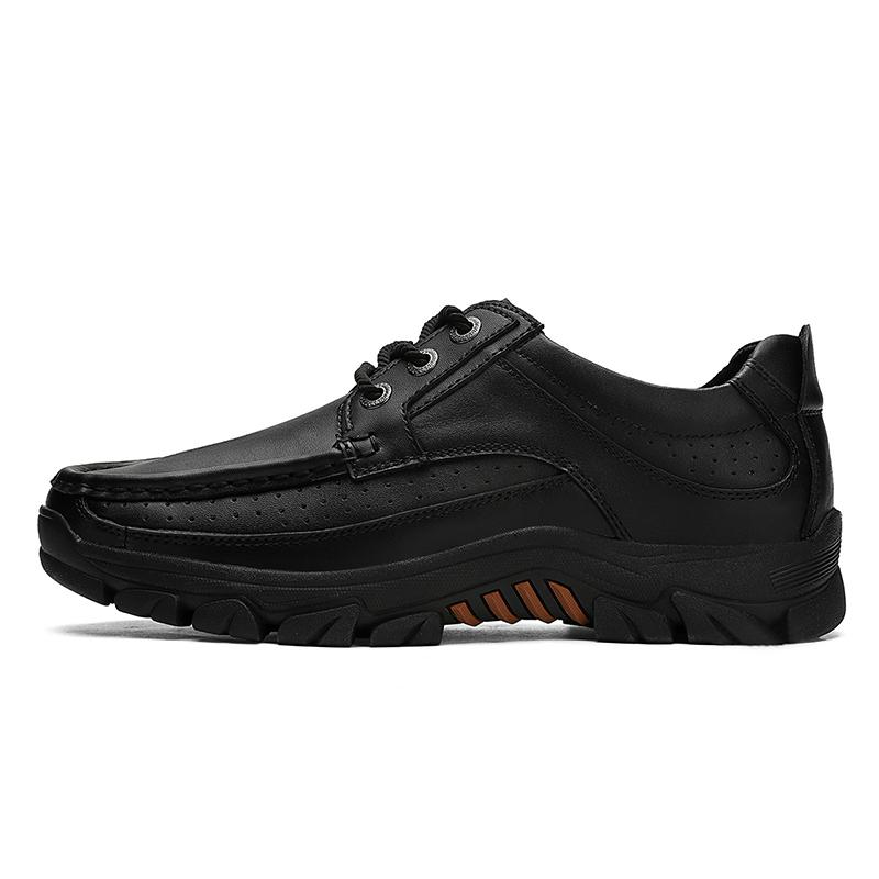 Genuine Leather Outdoor Casual Men Shoes Adult Black Brown Big Size 47 48 Autumn Winter Wear-Resisting
