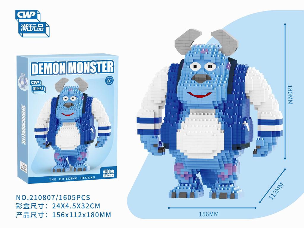 Monster University Micro Building Blocks James Mike Model Anime Diamond Mini Brick Figure Toy For Christmas Gift