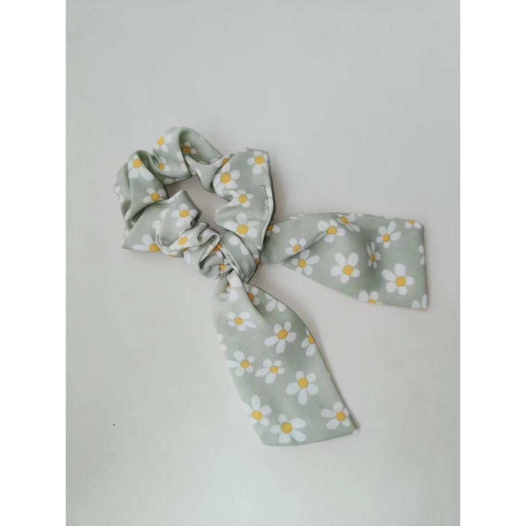 1pc Daisy Floral Ribbon Hair Tie, Fresh, Sweet and Cute Hair Accessory for Women's Daily Use.