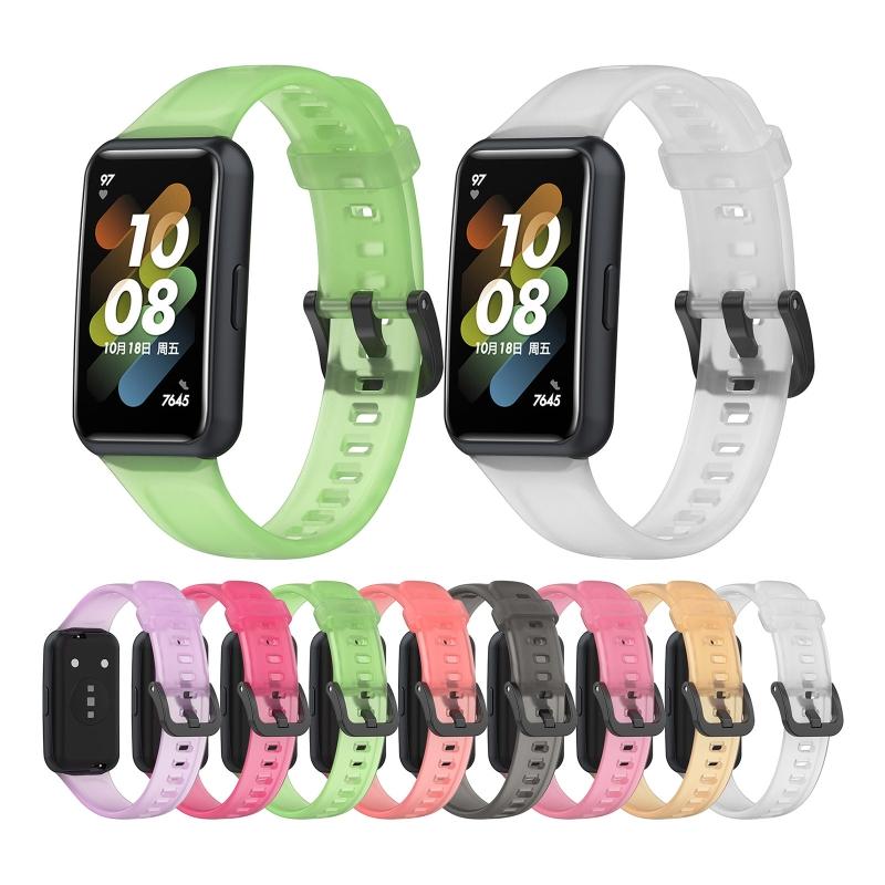 Schnellverschluss Smartband Ersatzband Durchscheinendes Silikon Armband Armreif für Huaweiband 7 Weiches Armband 1 Stück