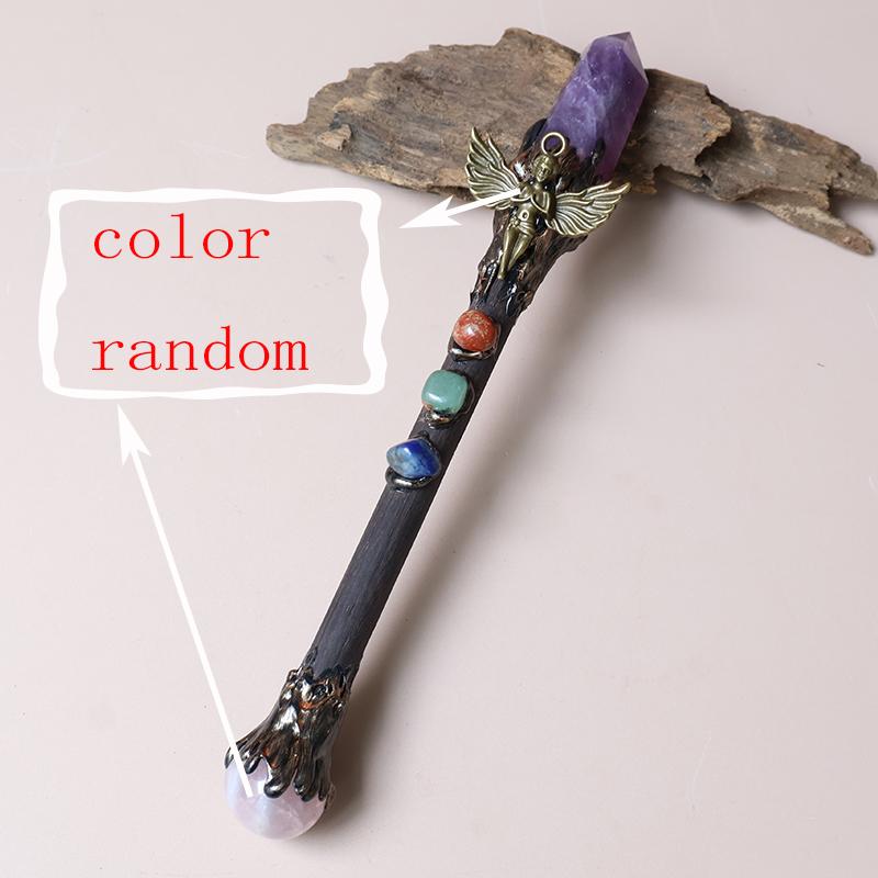Scettro di Cristallo a Forma di Coltello, Bacchetta Magica che Unisce Cristallo a Forma di Coltello e Sfera di Cristallo, Regalo di Halloween