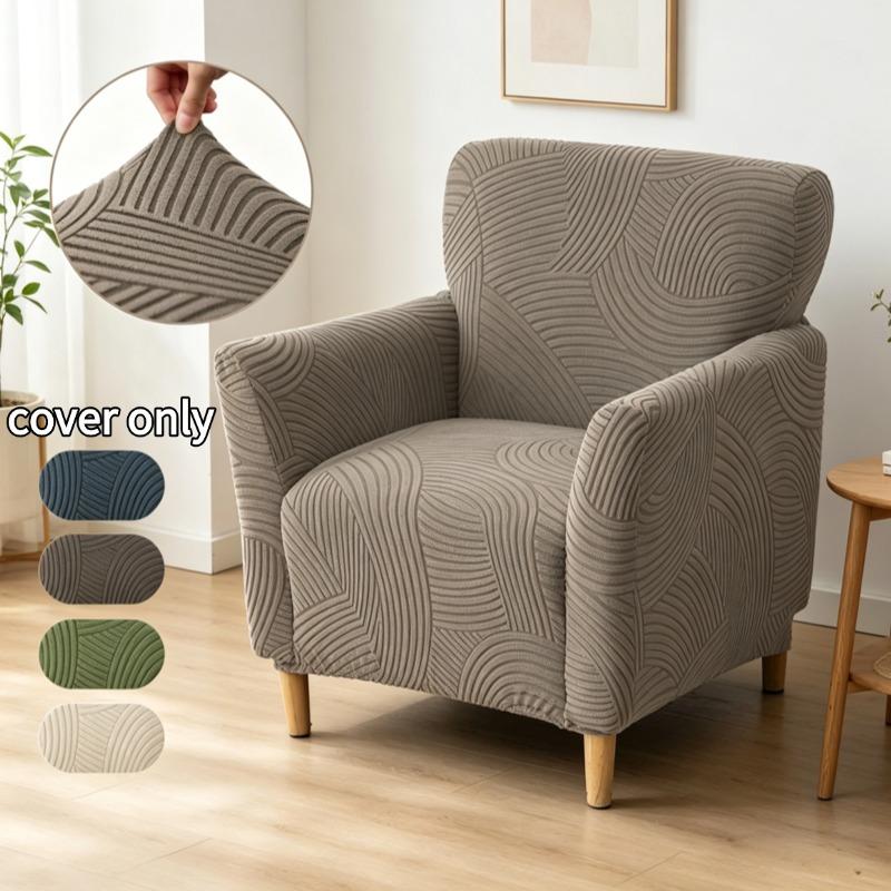 Nordic Club Tub Sofa Cover Elastic Single Armchair Slipcover Stretch Soft Chair Slipcover for Bar Counter Living Room Bedroom