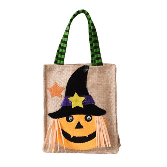 

Сумка для конфет на Хэллоуин, многоразовая сумка-тоут для сладостей или угощений, тыква, ведьма, призрак, холщовая сумка с принтом на Хэллоуин, большая продуктовая сумка чёрный