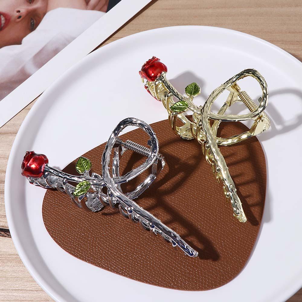 Girls Flower Female Hair Accessories Korean Style Hair Clip Geometric Hair Claw Metal Catch Clip