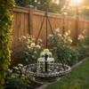 Creative Solar Bird Bath Floating Water Feature Hummingbird Bathing Bowl  Home Garden