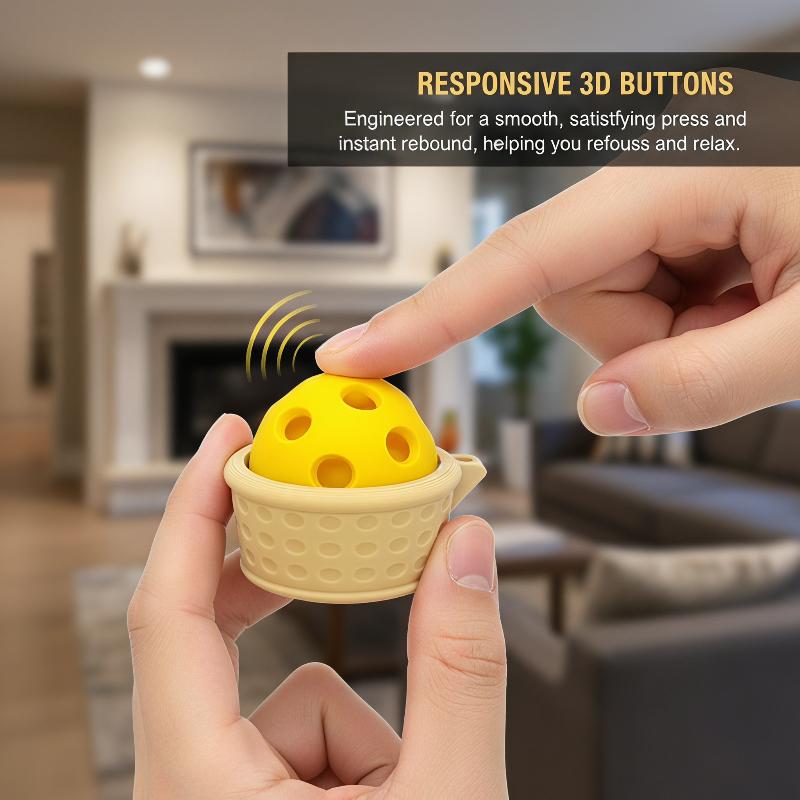 Basketball Football 3D Printed Fidget Keychain Clicker Button Sensory Toy Portable Stress Relief Fidget for All Ages