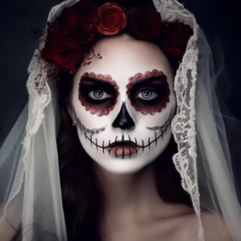 Duży Zestaw Farb do Malowania Twarzy i Ciała Czarno-Biały do Sztuki, Teatru lub na Halloween